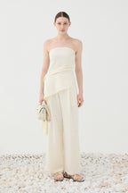 Top Cai-Cai Drapeado Branco Creme ELEH