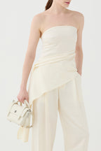 Top Cai-Cai Drapeado Branco Creme ELEH