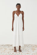 Vestido maxi decote em V ELEH