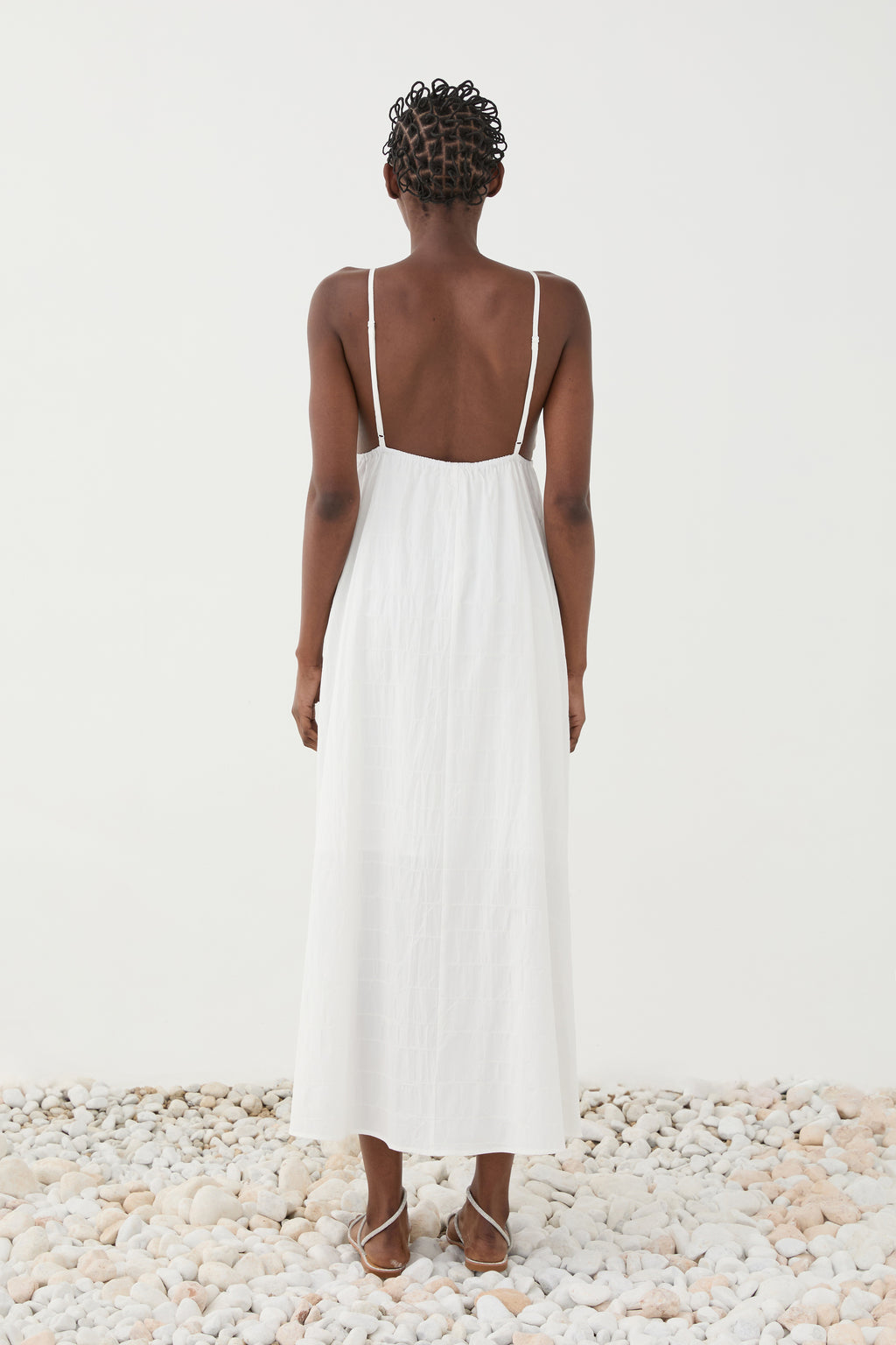 Vestido maxi decote em V ELEH
