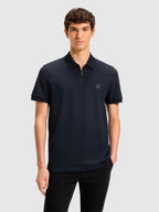 Polo em algodão elástico com fecho BOSS
