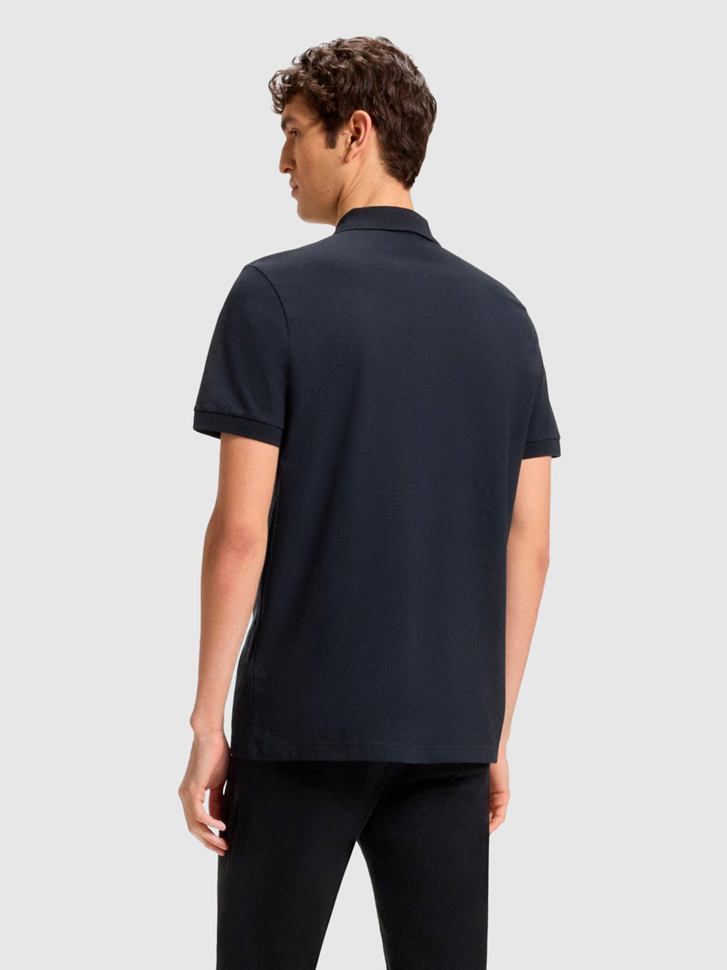 Polo em algodão elástico com fecho BOSS