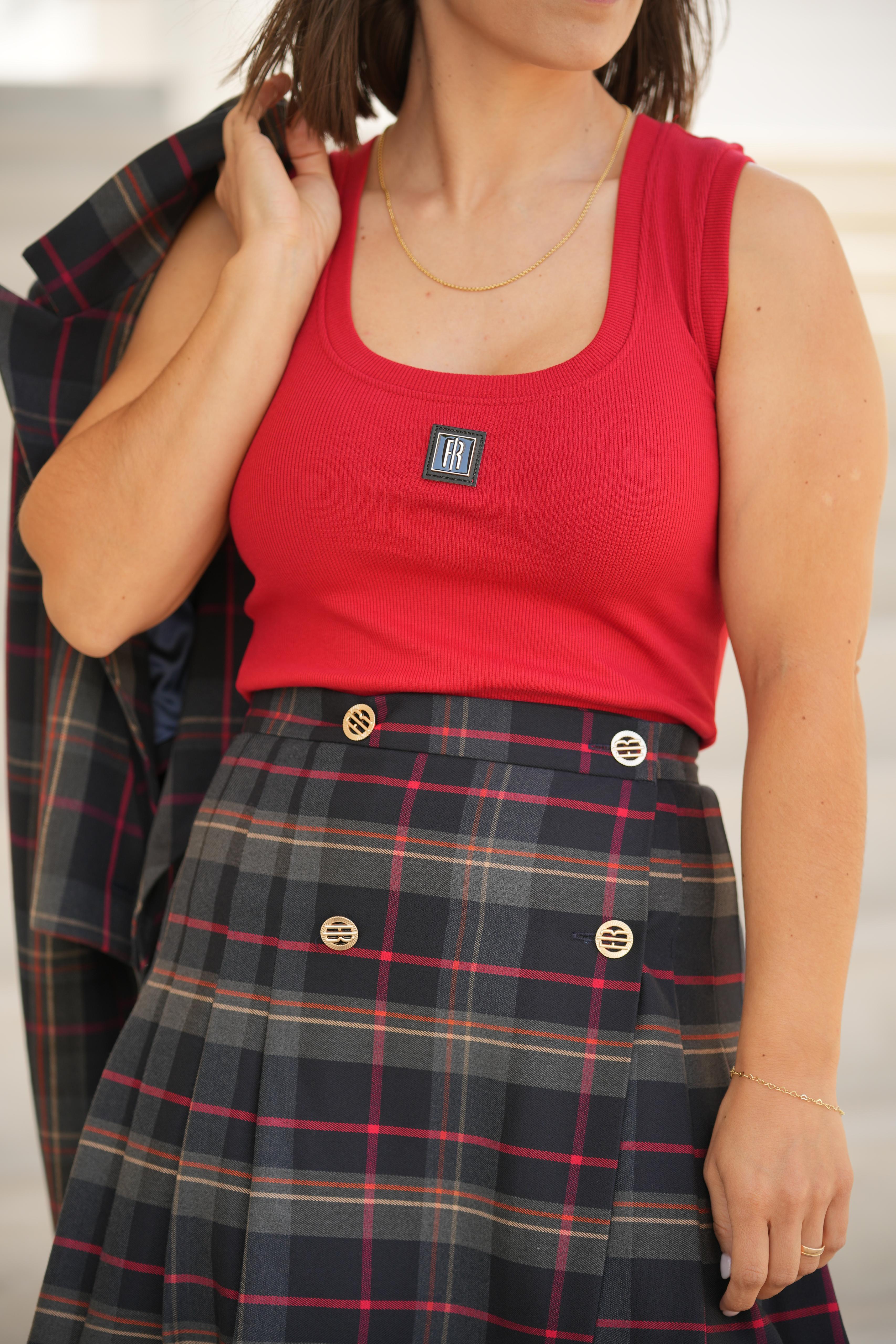 Minissaia xadrez Fracomina