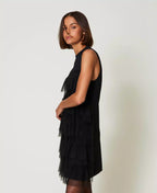 Vestido curto com babados de tule TWINSET ACTITUDE