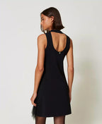 Vestido curto com babados de tule TWINSET ACTITUDE