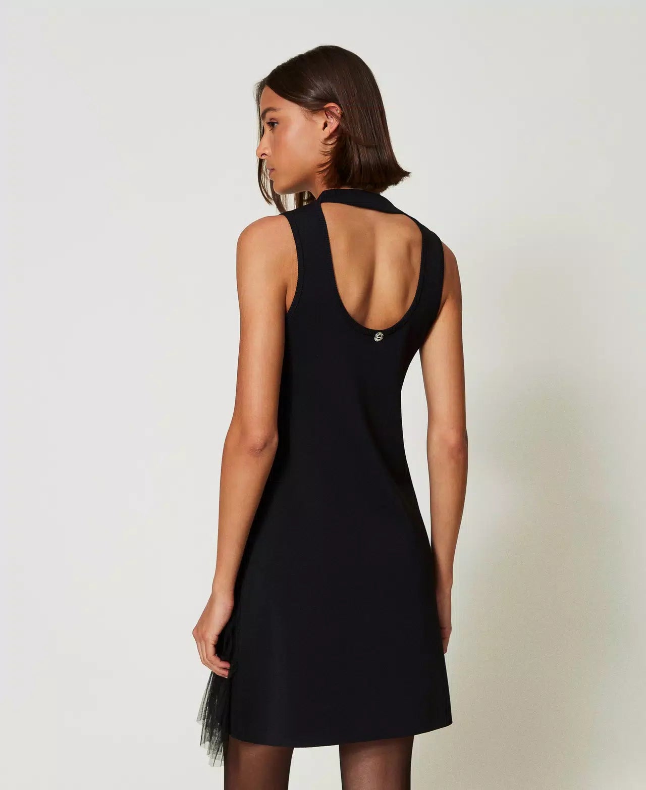 Vestido curto com babados de tule TWINSET ACTITUDE
