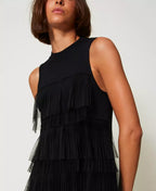 Vestido curto com babados de tule TWINSET ACTITUDE