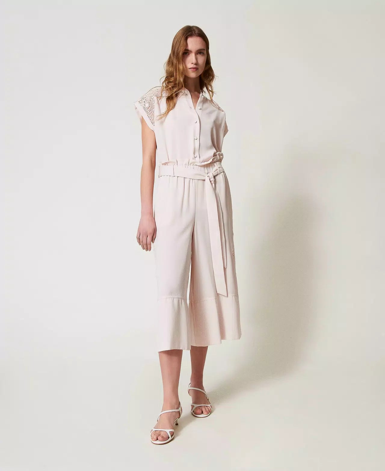 Culote de sarja com bordado TWINSET ACTITUDE