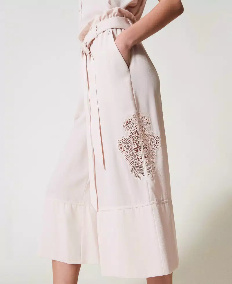 Culote de sarja com bordado TWINSET ACTITUDE