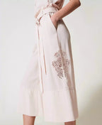 Culote de sarja com bordado TWINSET ACTITUDE