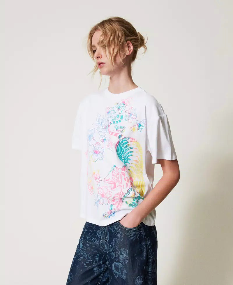 T-shirt MYFO com estampa floral TWINSET ACTITUDE