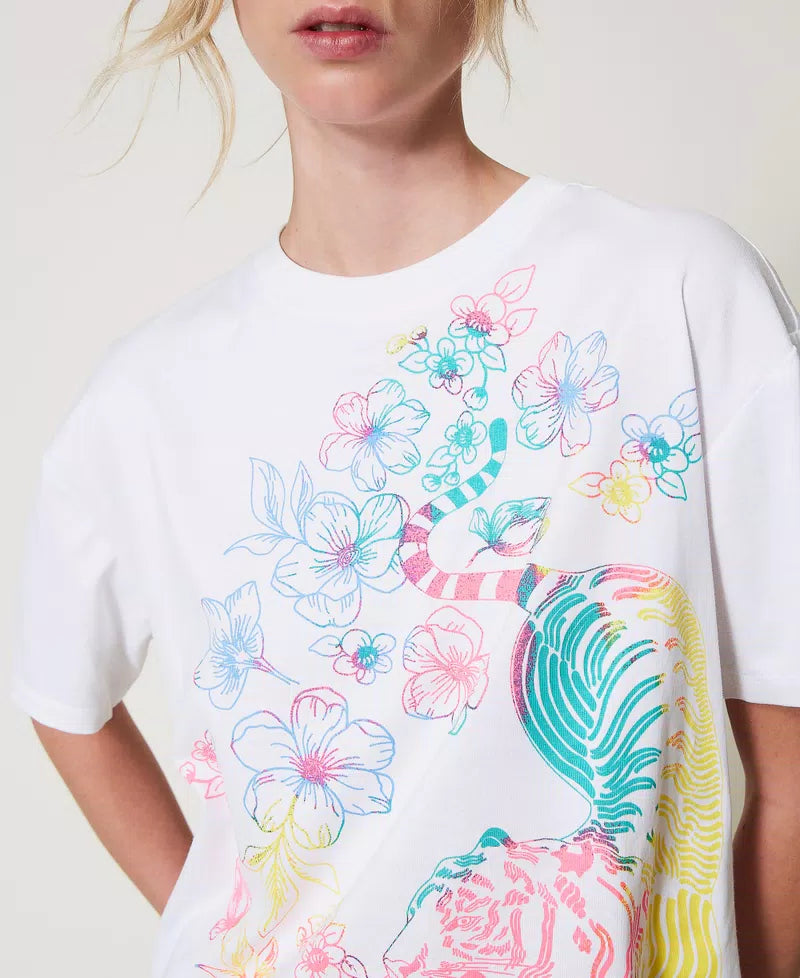T-shirt MYFO com estampa floral TWINSET ACTITUDE