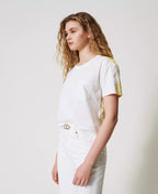 T-shirt com estampa de rosas nas costas TWINSET ACTITUDE