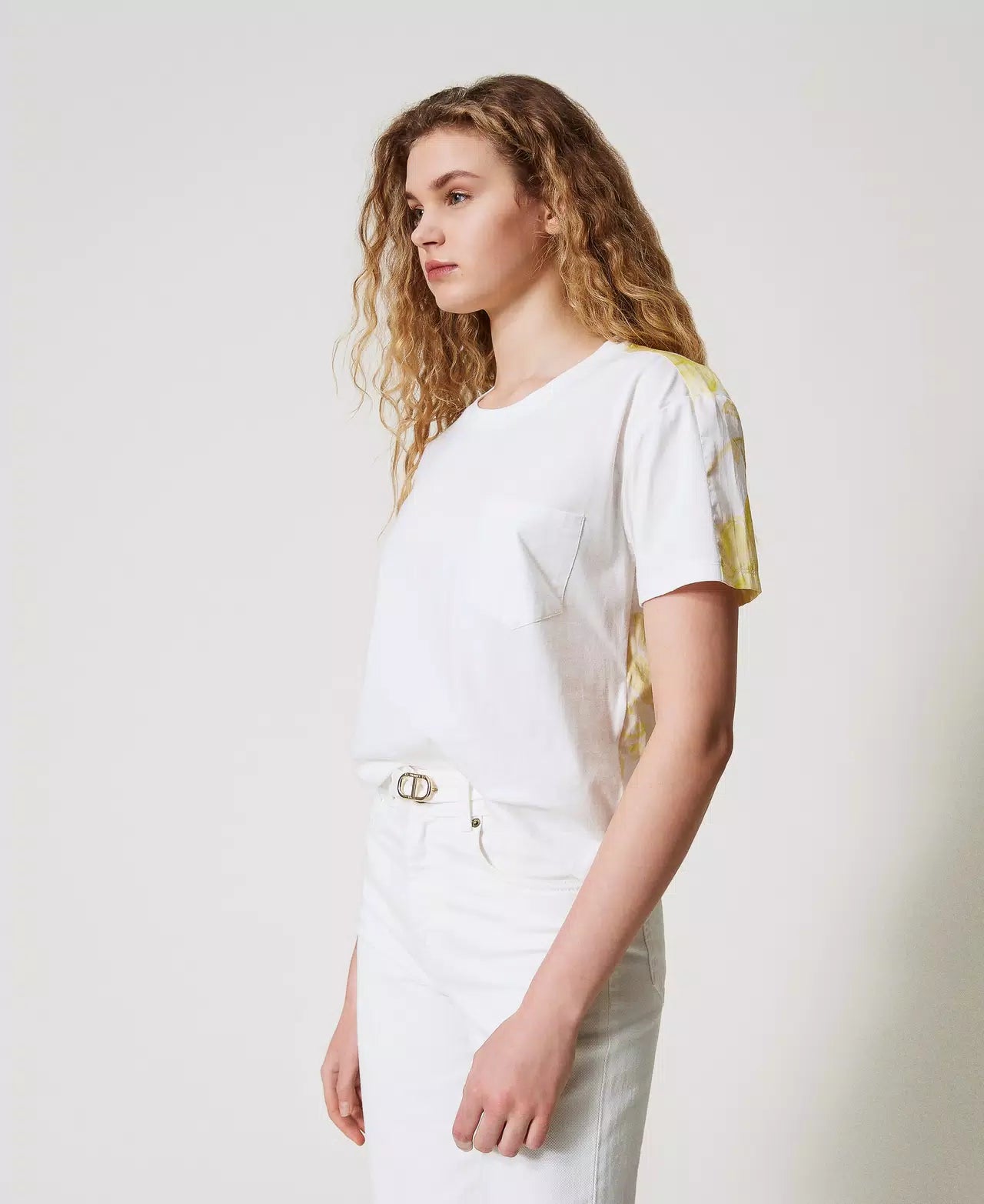 T-shirt com estampa de rosas nas costas TWINSET ACTITUDE