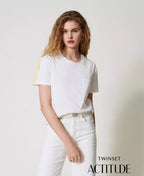 T-shirt com estampa de rosas nas costas TWINSET ACTITUDE