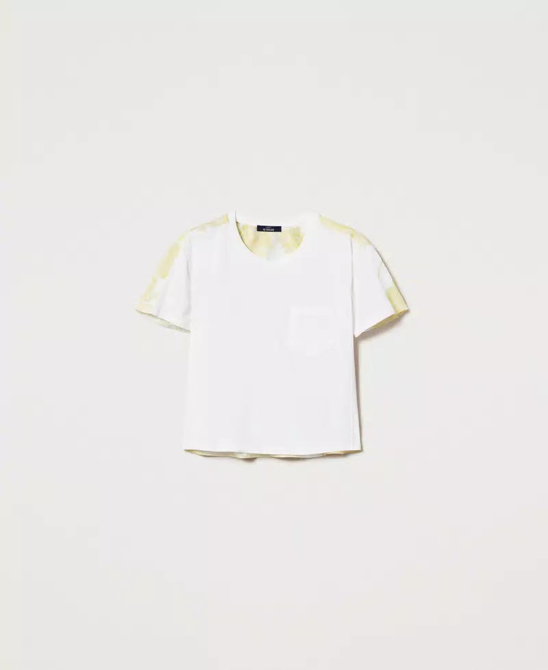 T-shirt com estampa de rosas nas costas TWINSET ACTITUDE