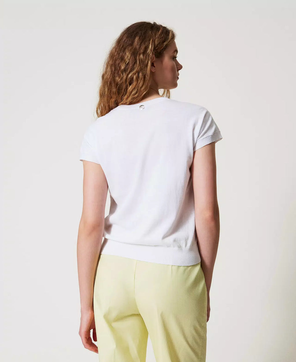 T-shirt de malha com bordado TWINSET ACTITUDE