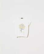 T-shirt de malha com bordado TWINSET ACTITUDE