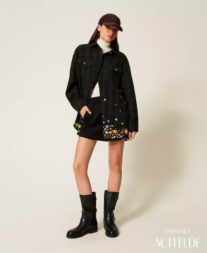 Camisa xadrez com bordado TWINSET ACTITUDE