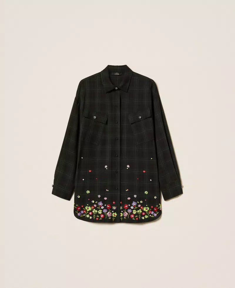 Camisa xadrez com bordado TWINSET ACTITUDE