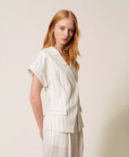 Blazer manga curta listrado TWINSET