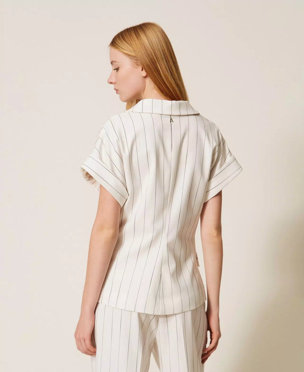 Blazer manga curta listrado TWINSET