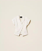 Blazer manga curta listrado TWINSET