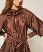 Vestido curto de voile com babados TWINSET