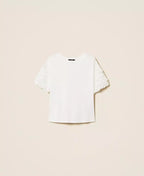T-shirt com mangas de tule florais TWINSET
