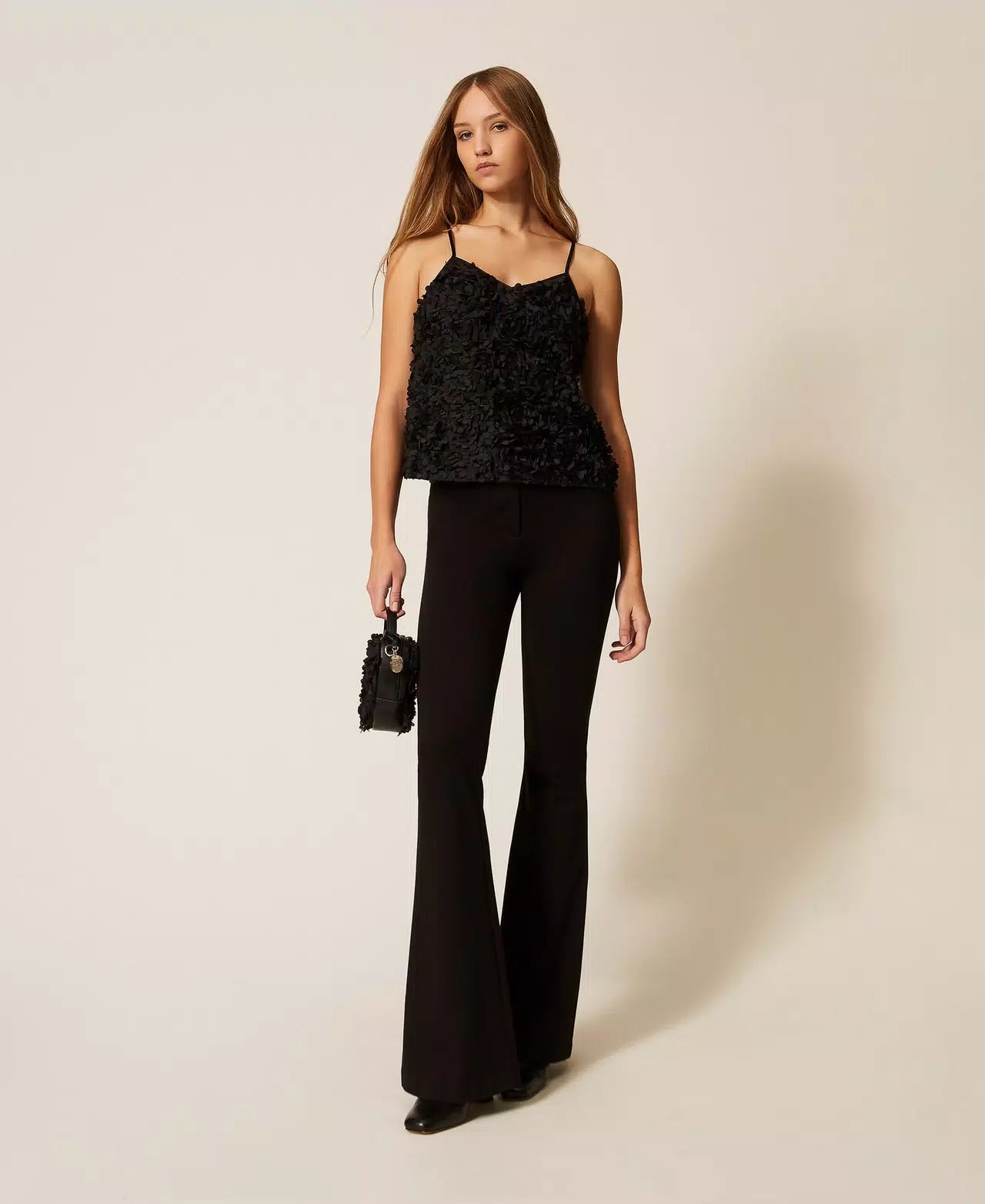 Top de tule com efeito floral TWINSET