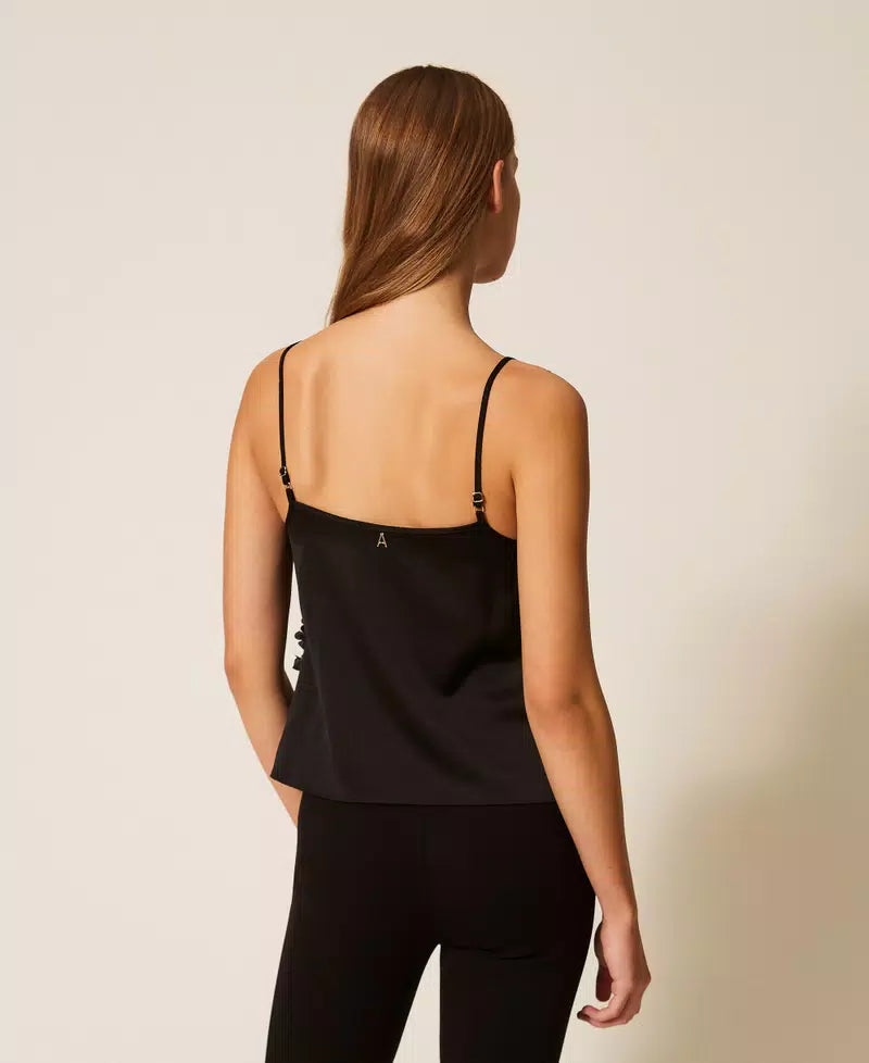 Top de tule com efeito floral TWINSET