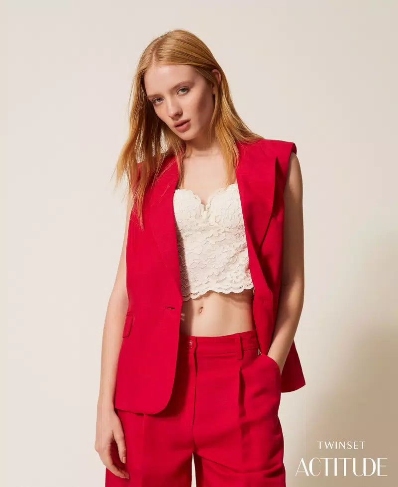 Colete em mistura de linho TWINSET