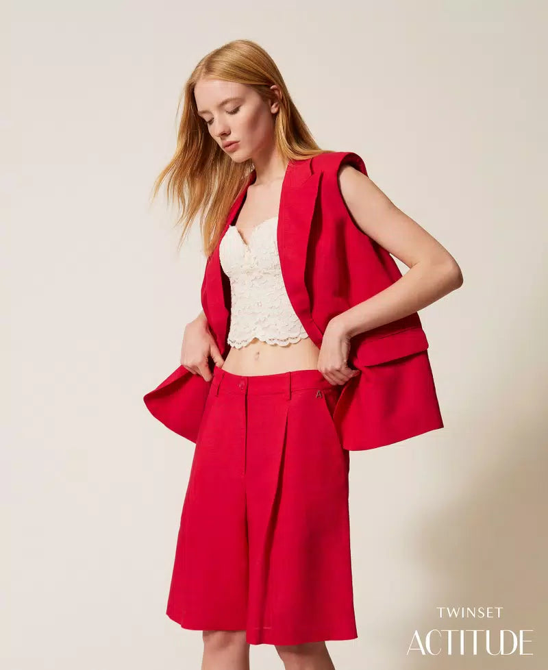 Calção em mistura de linho TWINSET