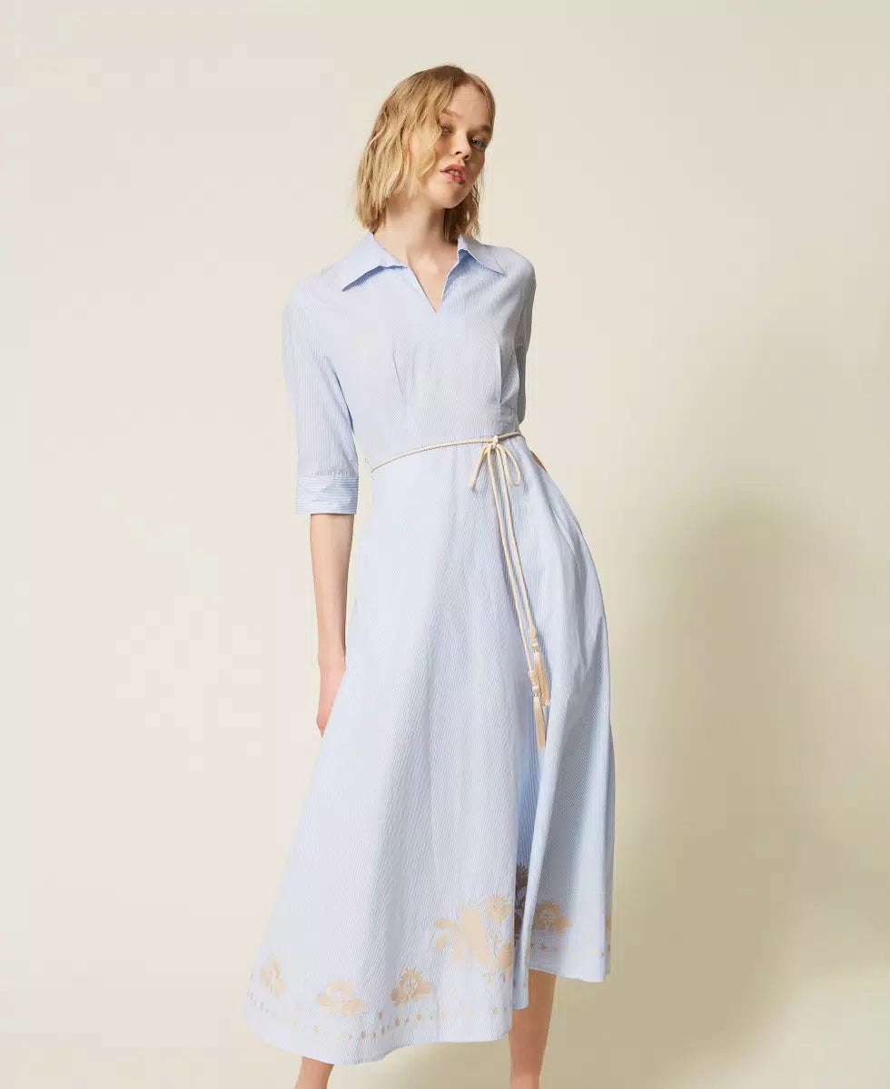 Vestido longo com bordado TWINSET