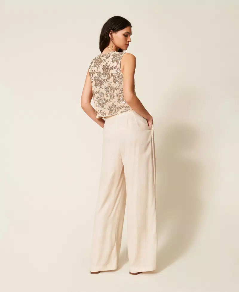 Calça palazzo com estampa TWINSET