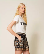 T-shirt com logotipo bordado em patch TWINSET