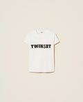 T-shirt com logotipo bordado em patch TWINSET