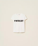 T-shirt com logotipo bordado em patch TWINSET