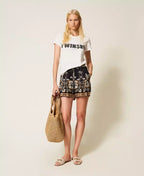 T-shirt com logotipo bordado em patch TWINSET
