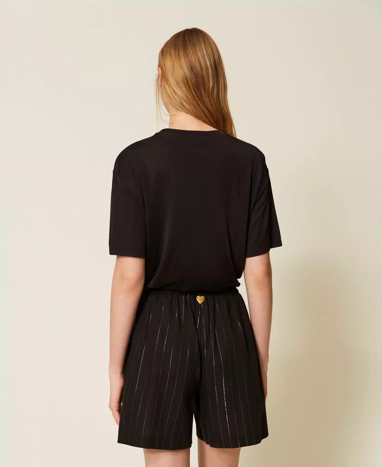 Calção com risca em lurex TWINSET