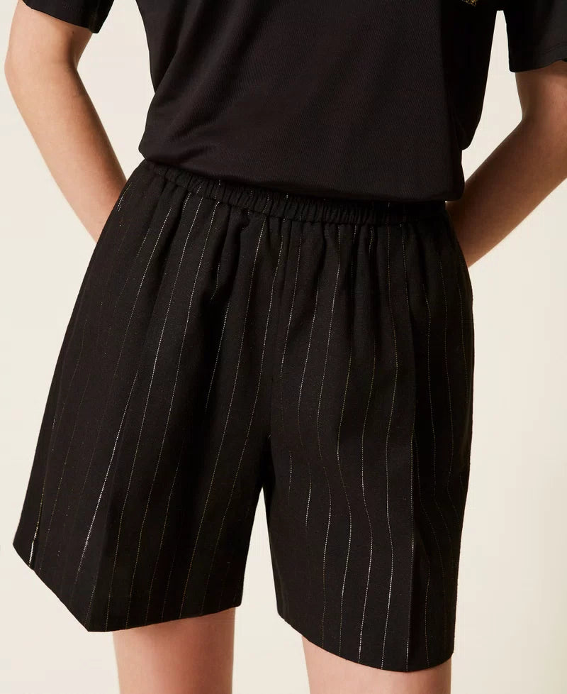 Calção com risca em lurex TWINSET