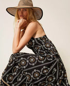 Vestido longo de musselina com bordado inglês TWINSET