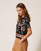 Cardigan de malha com estampa TWINSET