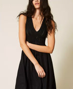 Vestido longo com corpete de malha TWINSET