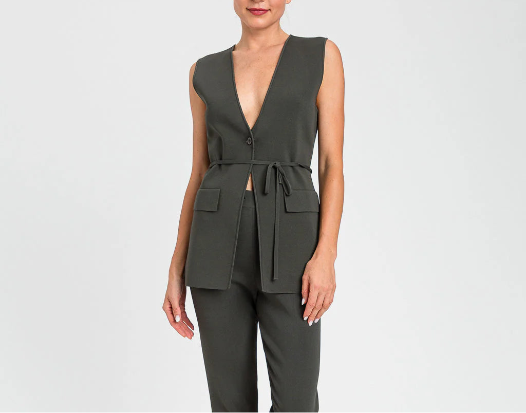 Colete de malha com cinto fino TWINSET