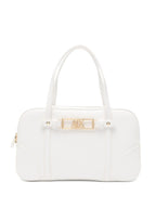 Mala Doctor Bag Off White Armani Exchange - vista frontal mala branca fecho dourado logo AX