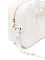 Mala Doctor Bag Off White Armani Exchange - detalhe lateral fecho zip dourado couro sintético branco