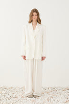 Blazer Oversized Branco em Liocel ELEH