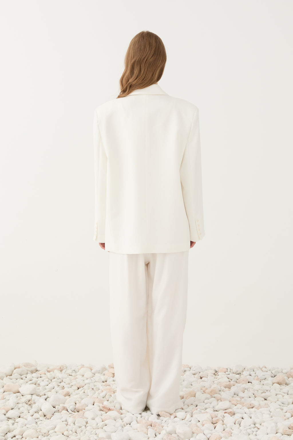 Blazer Oversized Branco em Liocel ELEH