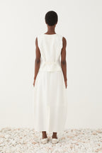 Saia midi fluída de linho ELEH